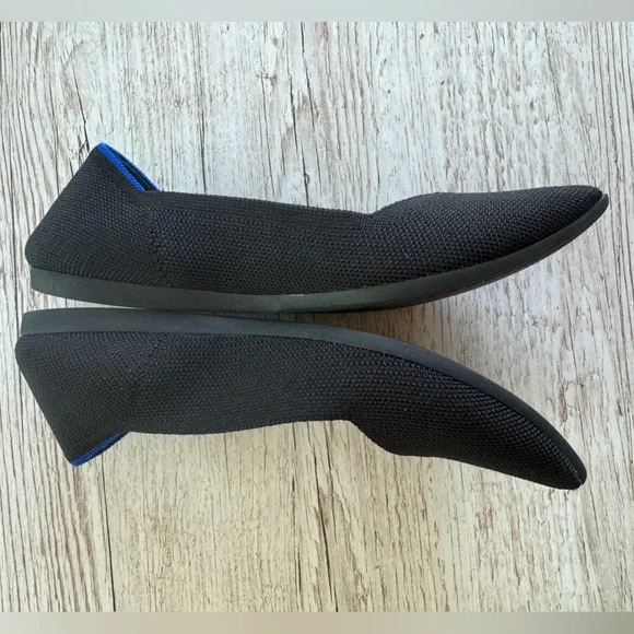 Rothy’s The Point Black Solid Pointed Toe Ballet Flats Shoes 5.5